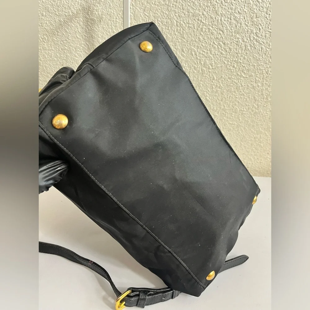 Prada Black Nylon Tote with Gold Hardware - Picture 7 of 16